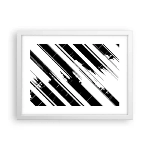 Affisch i vit ram - Intensiv och dynamisk komposition - 40x30 cm