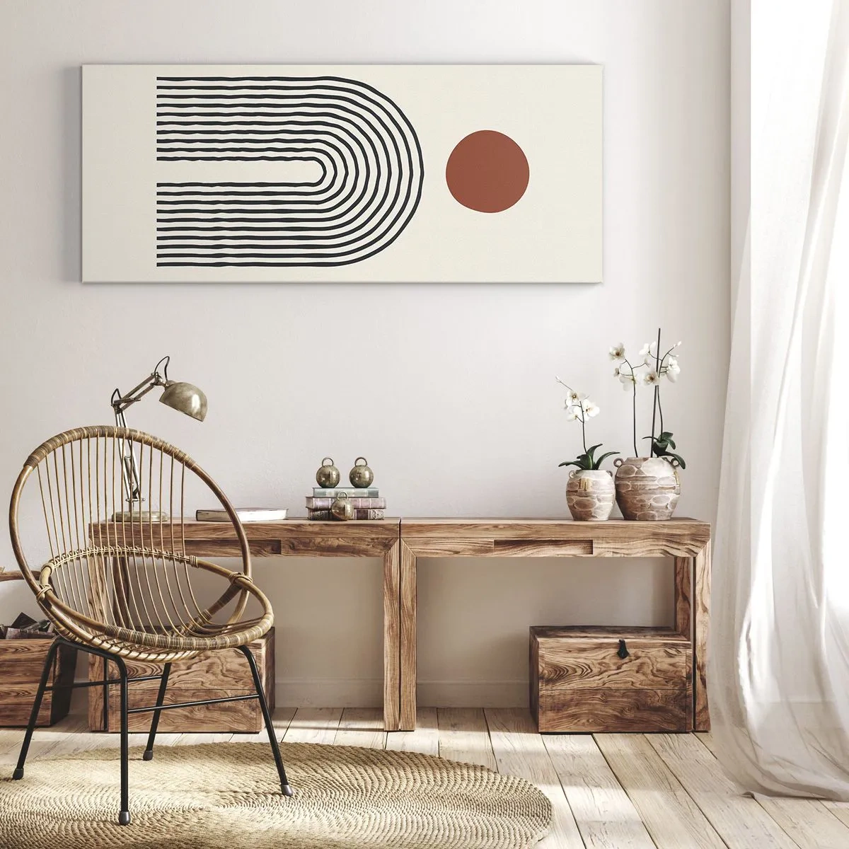 Canvastavla - Bild på duk - Formernas och färgernas magnetism - 100x40 cm