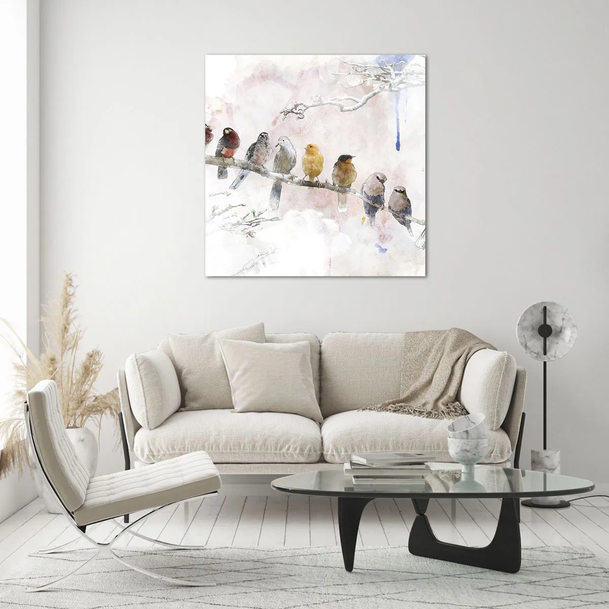 Glastavla - Bild på glas - Bevingat möte - 50x50 cm