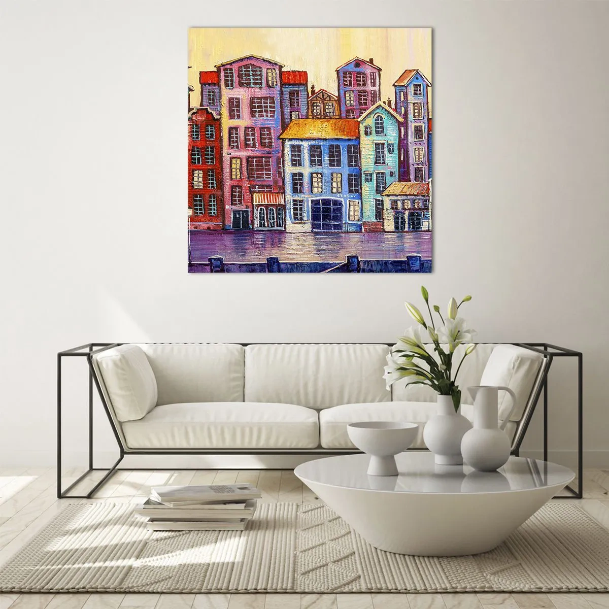 Glastavla - Bild på glas - En sagostad - 70x70 cm