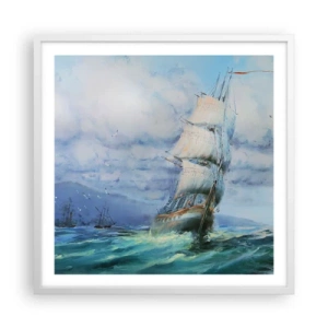 Affisch i vit ram - Goda vindar - 60x60 cm