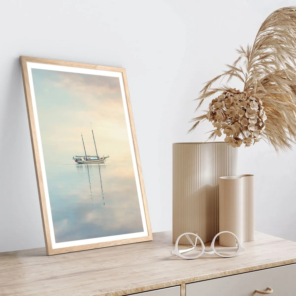 Affisch i ram av ljusek - I ett hav av tystnad - 50x70 cm