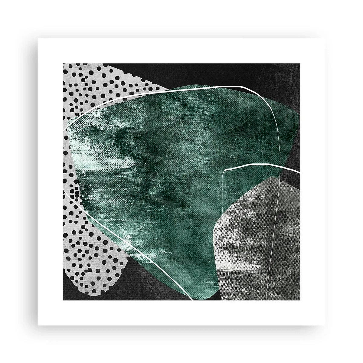 Affisch - Färgstark abstraktion med en guldflinga - 40x40 cm