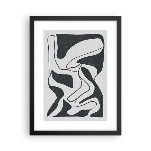 Affisch i svart ram - Abstrakt lek i en labyrint - 30x40 cm
