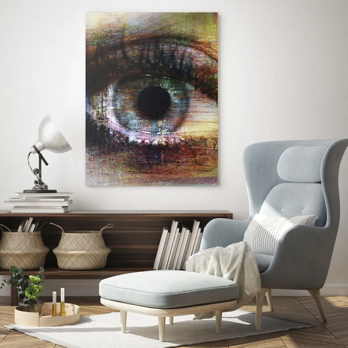 Glastavla - Bild på glas - Man kan titta in i själen - 50x70 cm