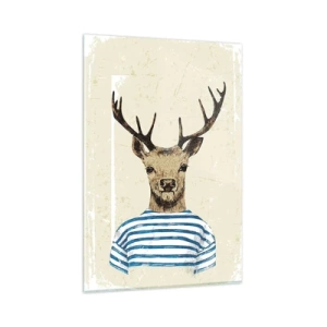 Glastavla - Bild på glas - Ty jag gillar randiga tröjor! - 80x120 cm