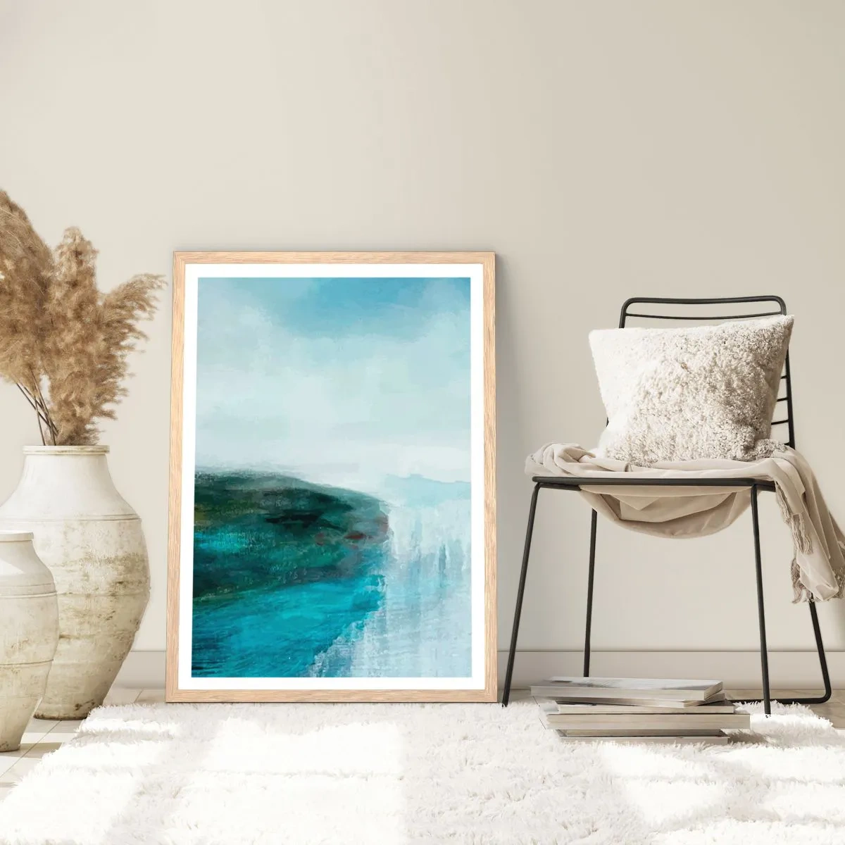 Affisch i ram av ljusek - Marin abstraktion - 40x50 cm