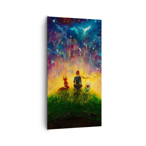 Canvastavla - Bild på duk - Kärlek och vänskap - hela världen - 65x120 cm