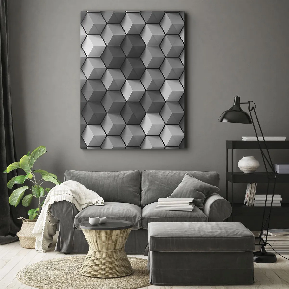 Canvastavla - Bild på duk - Kubistiskt pussel - 50x70 cm