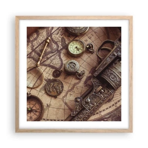 Affisch i ram av ljusek - Äventyret kallar - 50x50 cm