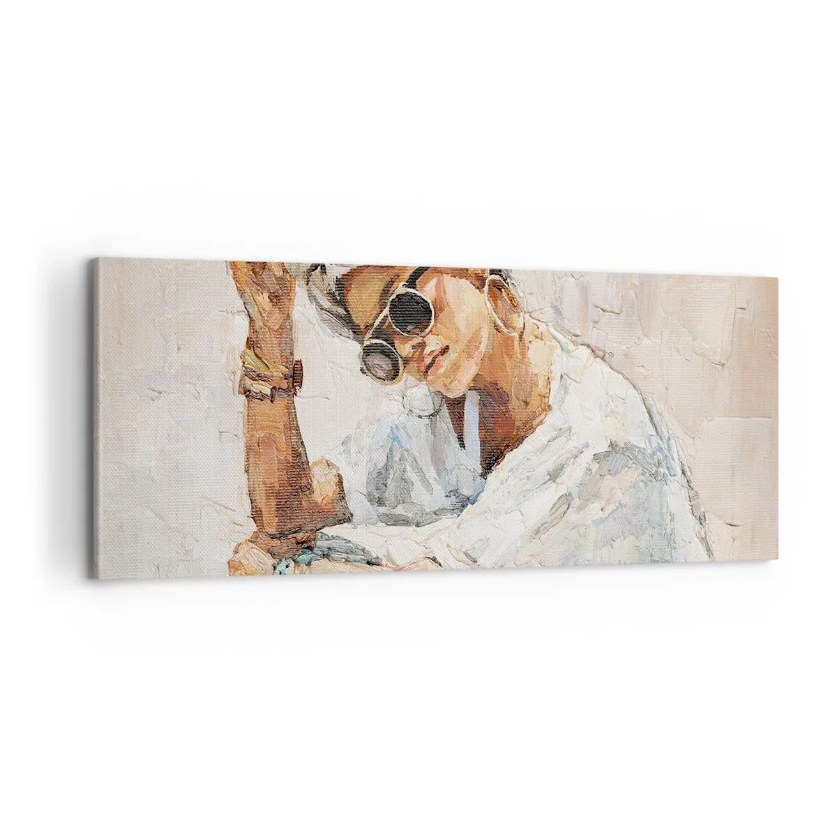 Canvastavla - Bild på duk - Porträtt i fullt solljus - 100x40 cm