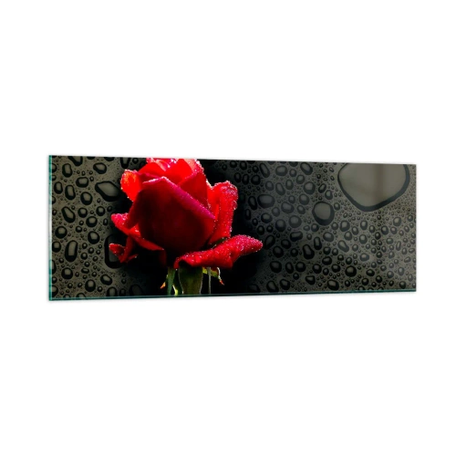Glastavla - Bild på glas - Röd och svart - 90x30 cm