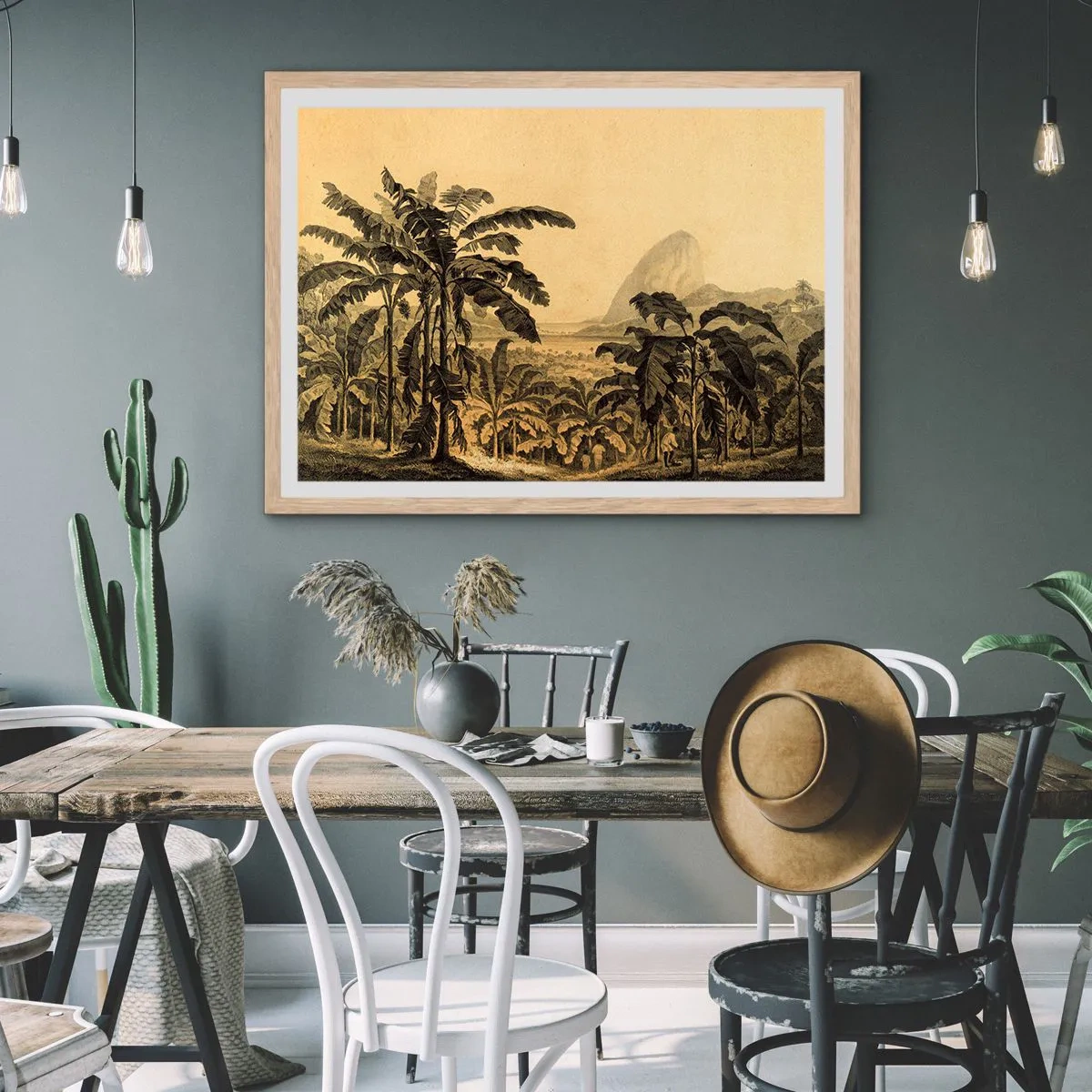 Affisch i ram av ljusek - I kolonial stämning - 91x61 cm