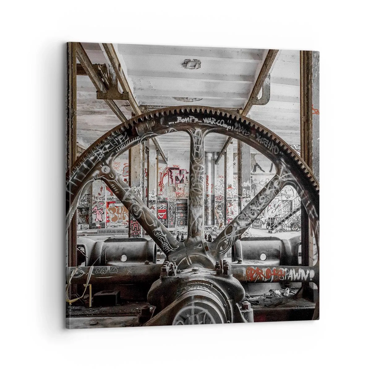 Canvastavla - Bild på duk - Fabrikens hemliga liv - 60x60 cm