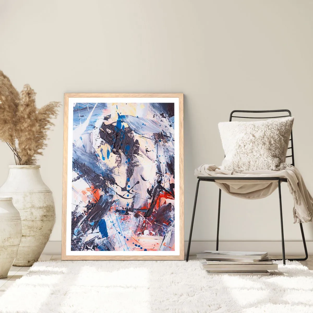 Affisch i ram av ljusek - Abstraktionen galna dans - 70x100 cm