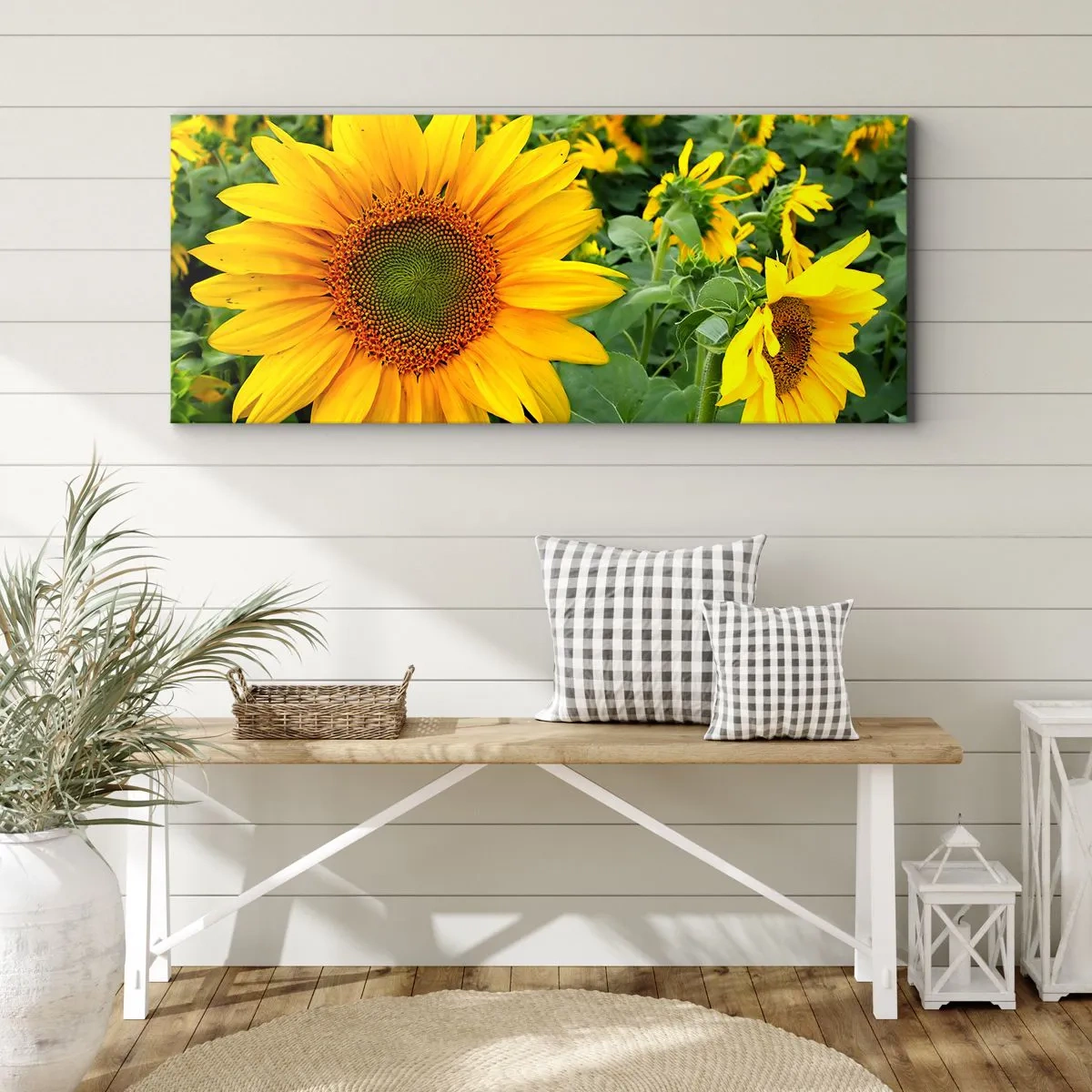 Canvastavla - Bild på duk - Hundratals brinnande solar - 100x40 cm