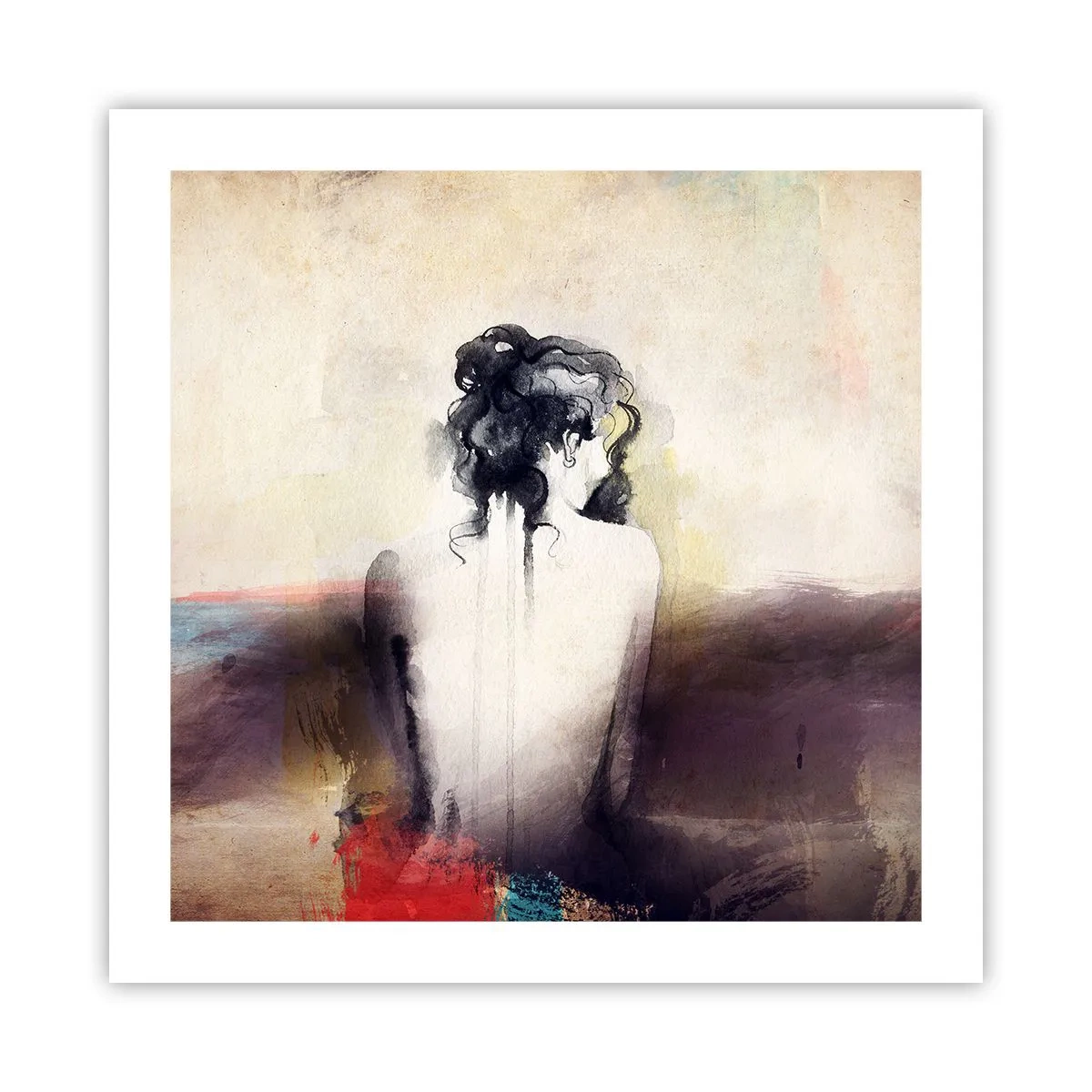 Affisch - Moderata linjer, ovala former - 50x50 cm