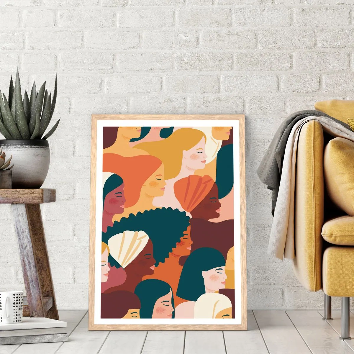 Affisch i ram av ljusek - Endast kvinnlighet - 61x91 cm