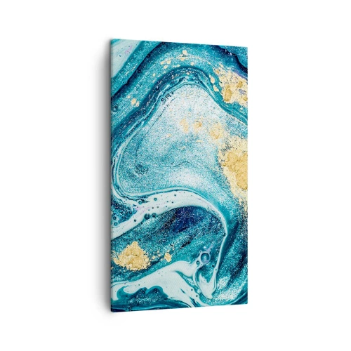 Canvastavla - Bild på duk - Blå virvel - 45x80 cm