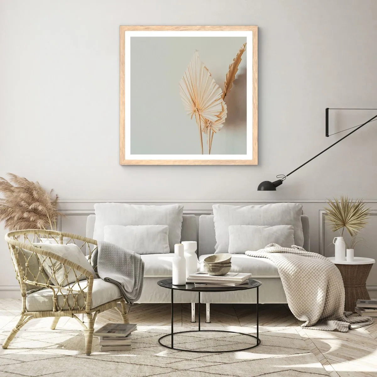 Affisch i ram av ljusek - När du behöver stillhet - 50x50 cm
