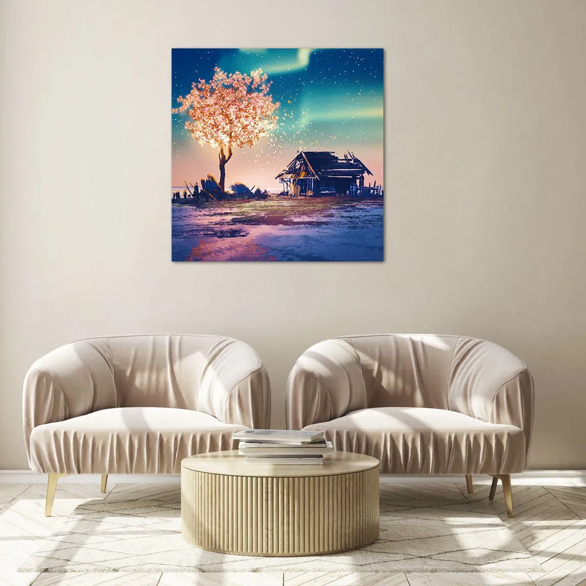 Glastavla - Bild på glas - Naturen är tidlös - 30x30 cm