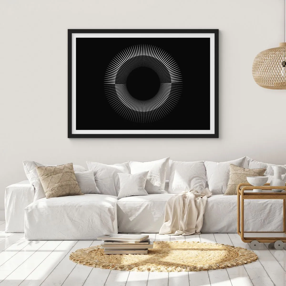 Affisch i svart ram - Svart sol - 91x61 cm