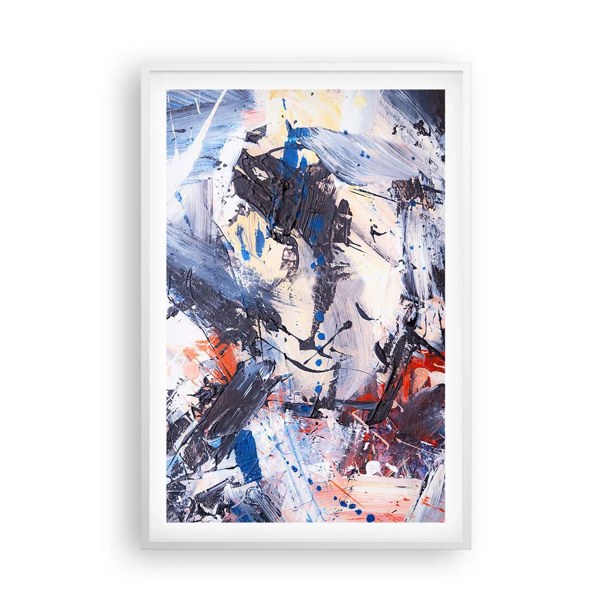 Affisch i vit ram - Abstraktionen galna dans - 61x91 cm