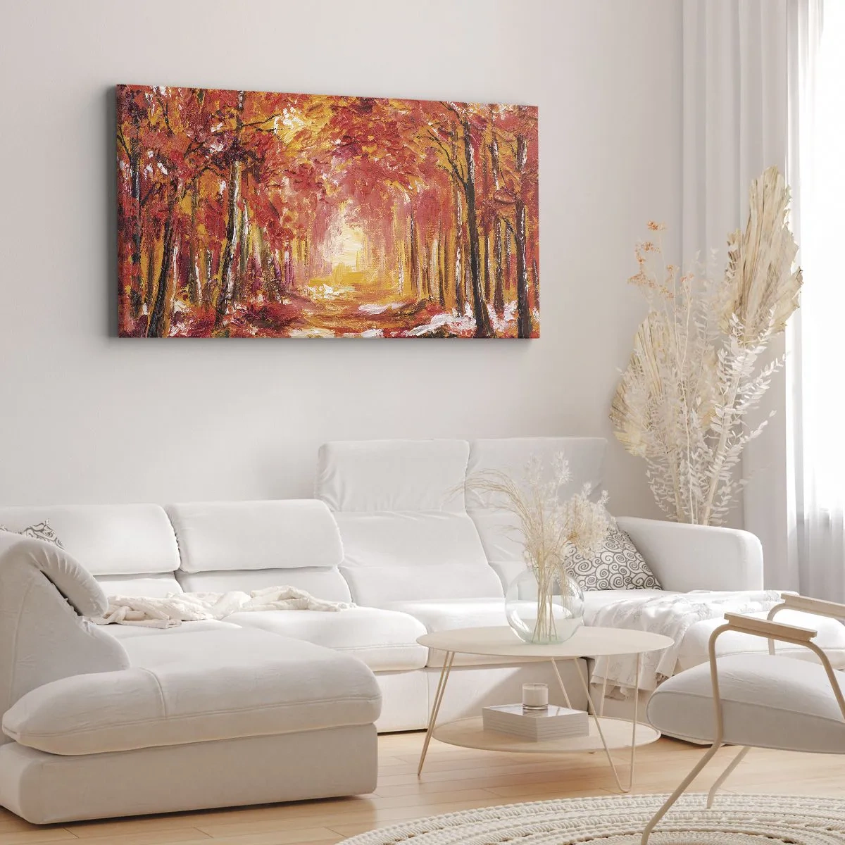 Canvastavla - Bild på duk - Kopparskog - 100x40 cm