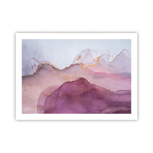 Affisch - Lila och violett vågor - 70x50 cm