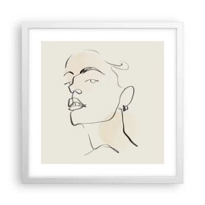 Affisch i vit ram - Stolt blick - 40x40 cm