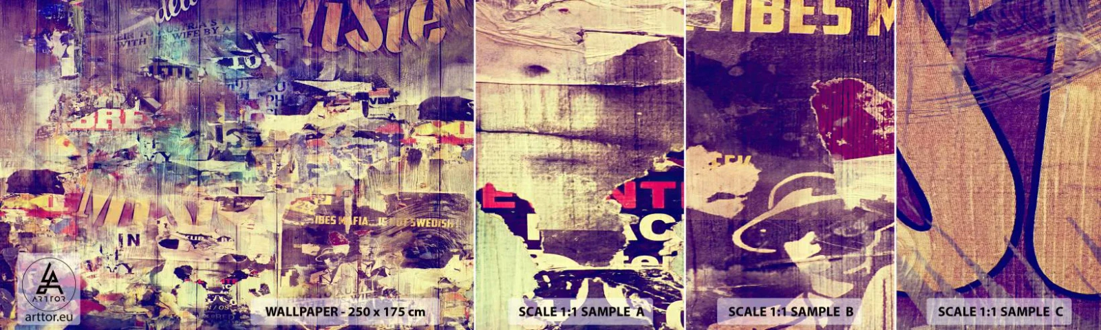 Fototapet Prov Standard Eco - Och så mycket blir det klar - Graffiti, Väggmålning, Grafik - 100x30 cm