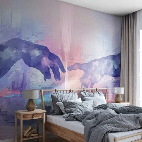 Fototapet Premium Canvas - Den gudomliga gnistan av liv - Händer, Michelangelo, Bit - 400x280 cm