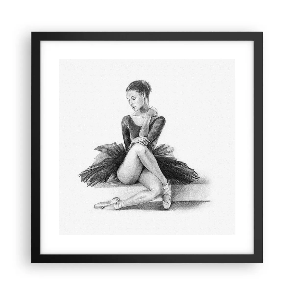 Affisch i svart ram - Förtrollad av dansen - 40x40 cm