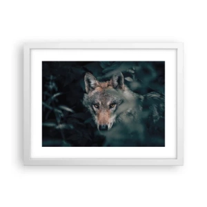 Affisch i vit ram - Jägare - 40x30 cm