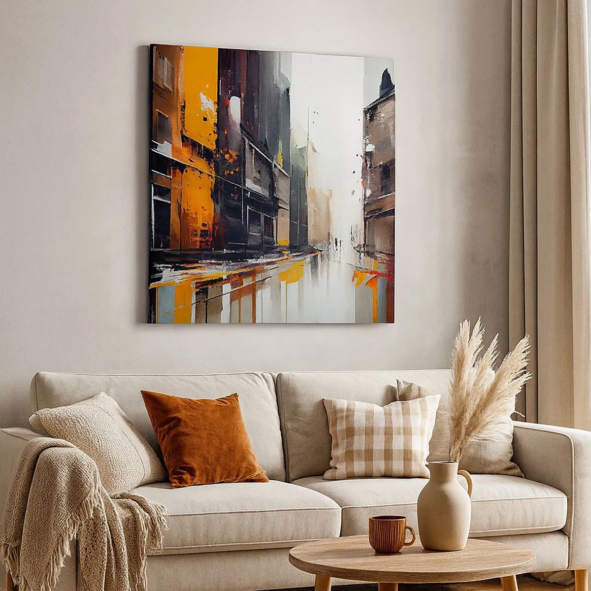 Canvastavla - Bild på duk - Regnig dag - 30x30 cm