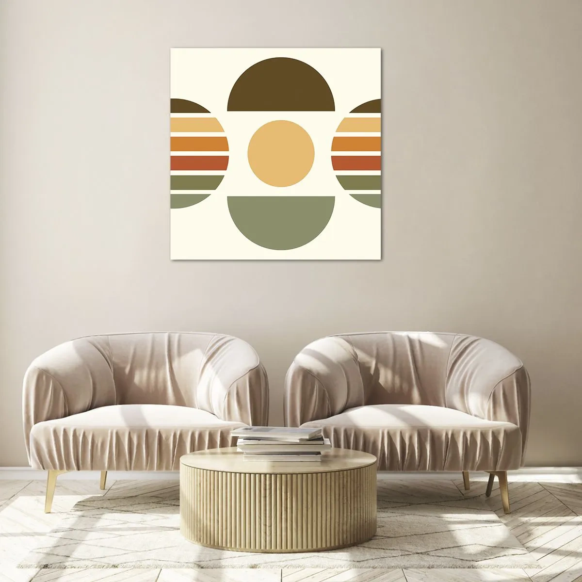 Glastavla - Bild på glas - I jordens färger - 50x50 cm