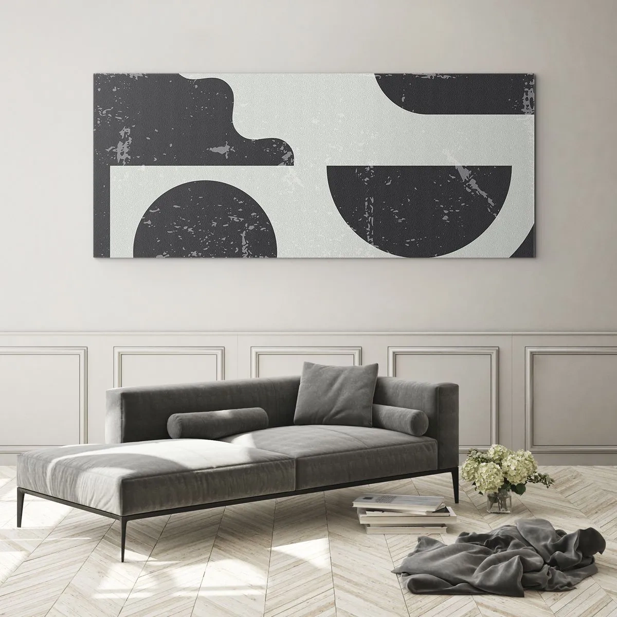 Glastavla - Bild på glas - Komposition ovanför och under - 100x40 cm