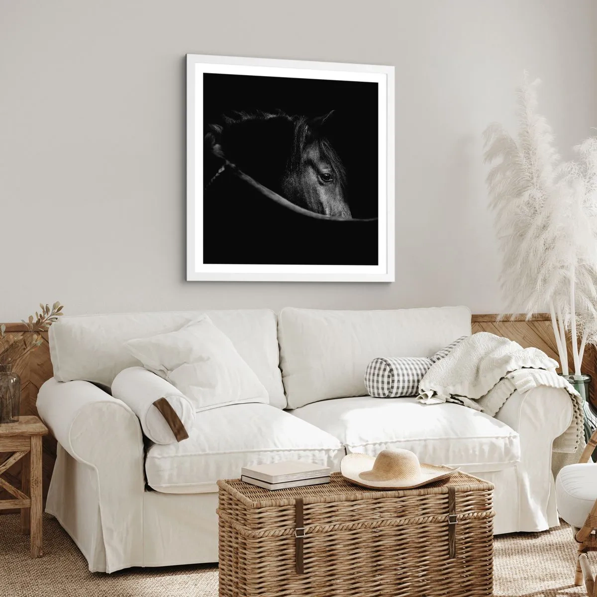 Affisch i vit ram - Svart prins - 40x40 cm