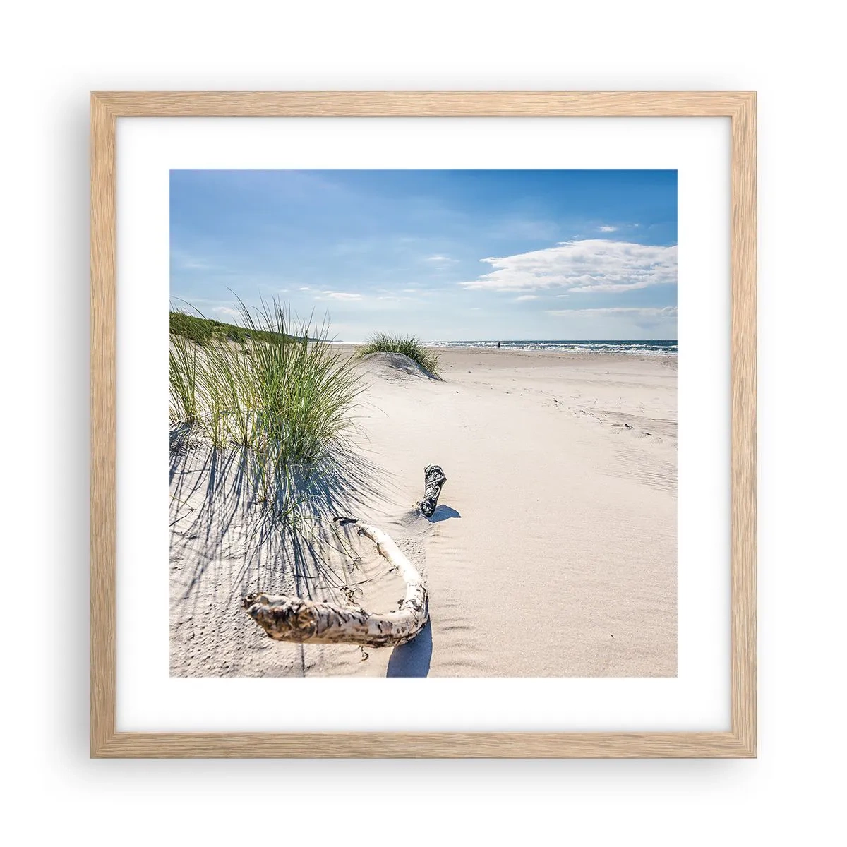 Affisch i ram av ljusek - Vackrast? Östersjöstrand - 40x40 cm