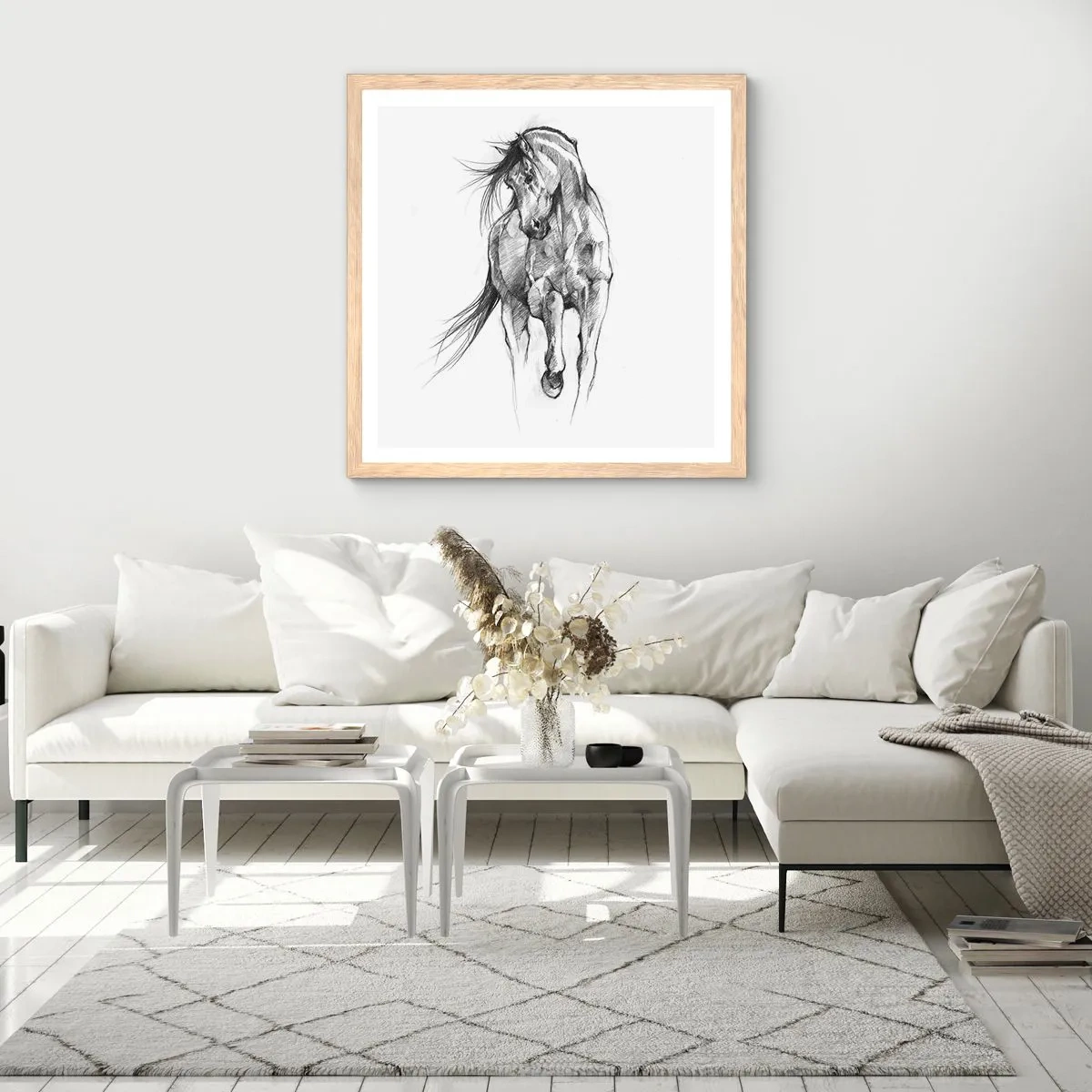 Affisch i ram av ljusek - Elegant trav - 30x30 cm