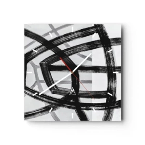 Väggklocka - Klocka på glas - Att skapa djupet - 30x30 cm