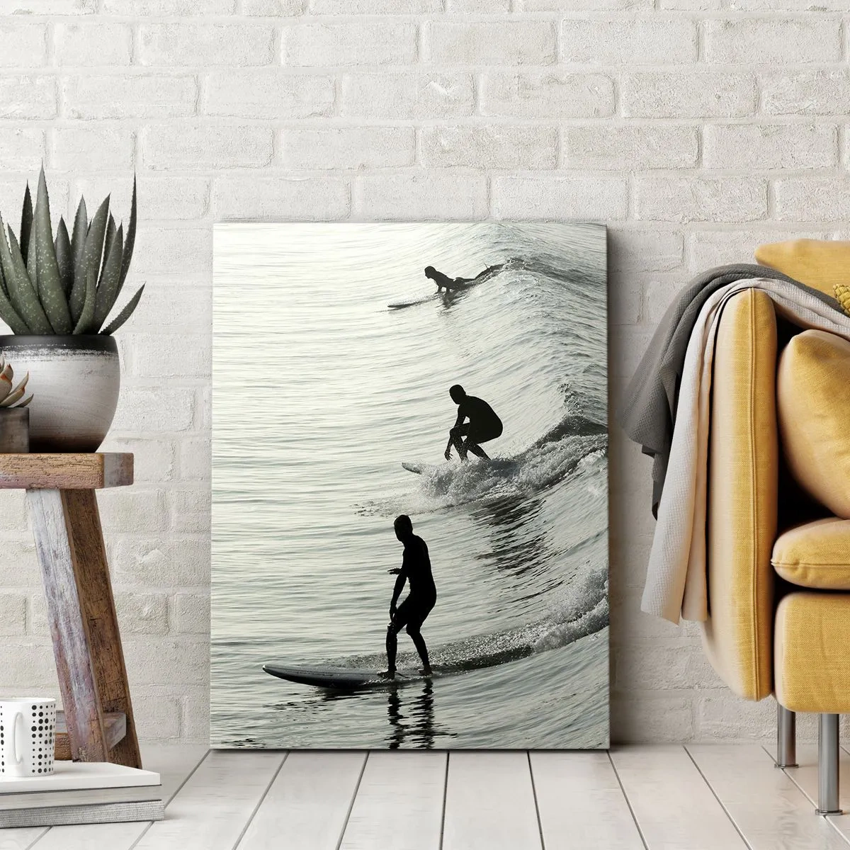 Canvastavla - Bild på duk - Att möta vågen - 50x70 cm