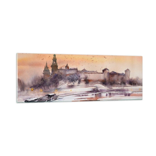 Glastavla - Bild på glas - Kunglig solnedgång - 90x30 cm
