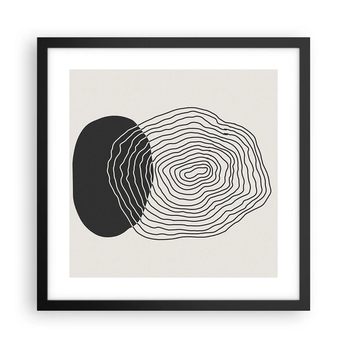 Affisch i svart ram - Varaktighet och vibration - 40x40 cm