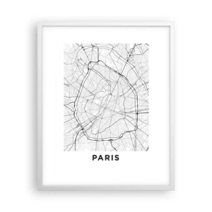 Affisch i vit ram - Paris blomma - 40x50 cm