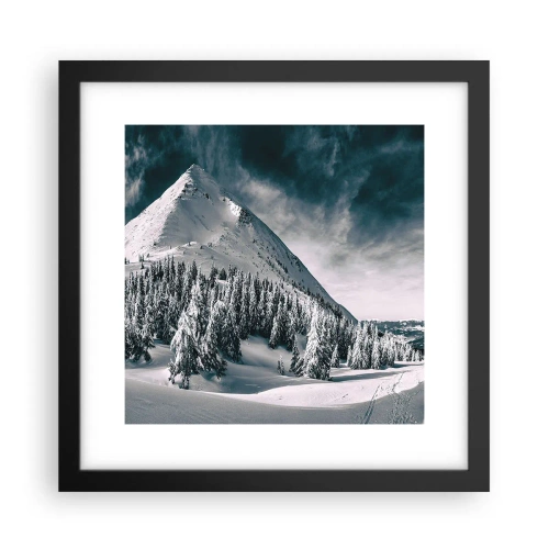 Affisch i svart ram - Snö- och islandet - 30x30 cm