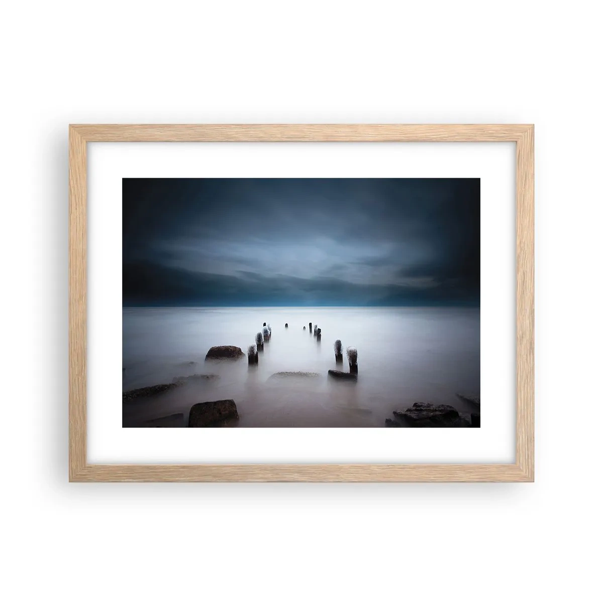 Affisch i ram av ljusek - Fundersam sjö - 40x30 cm