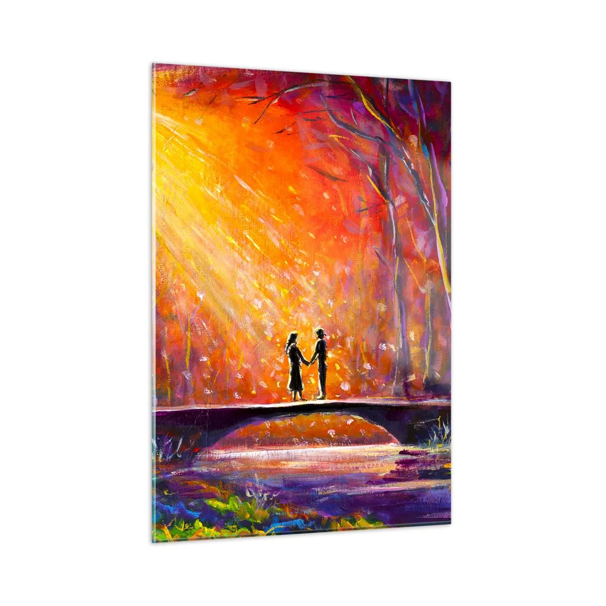 Glastavla - Bild på glas - Himlen älskar också dem - 50x70 cm