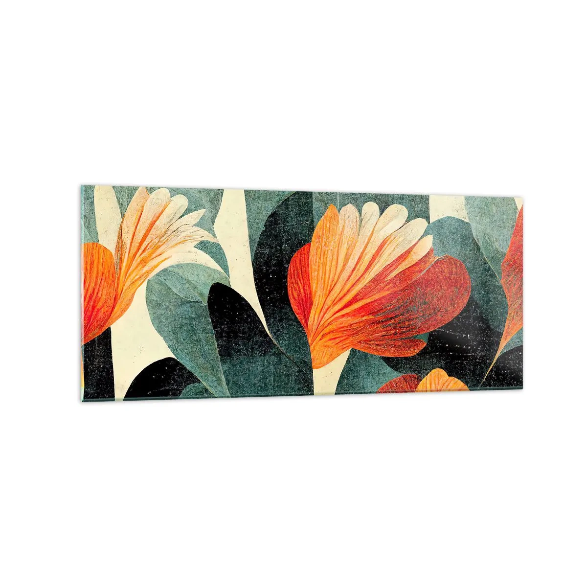 Glastavla - Bild på glas - Värmen i tropikerna och svalkan i grönskan - 120x50 cm