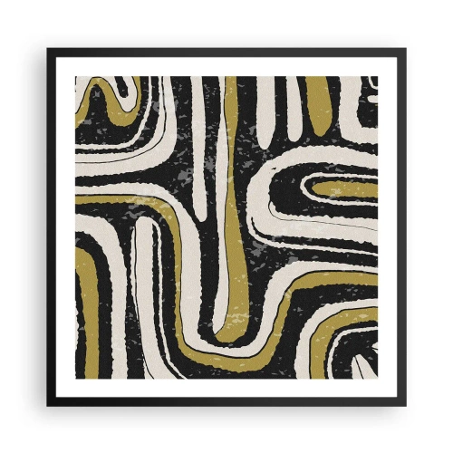 Affisch i svart ram - Komposition: stråk och gränder - 60x60 cm